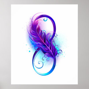 Infinity with Purple Feather Poster