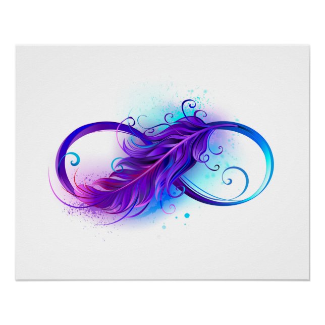 Infinity with Purple Feather Poster (Front)