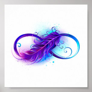 Infinity with Purple Feather Poster