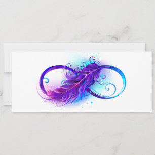 Infinity with Purple Feather Save The Date
