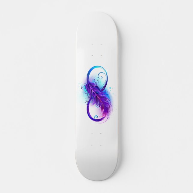Infinity with Purple Feather Skateboard (Front)