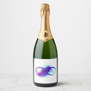 Infinity with Purple Feather Sparkling Wine Label