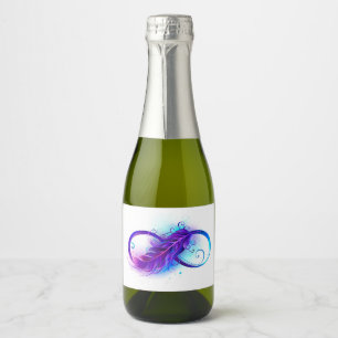 Infinity with Purple Feather Sparkling Wine Label