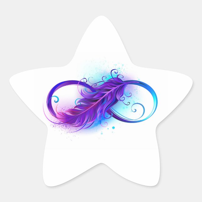 Infinity with Purple Feather Star Sticker (Front)