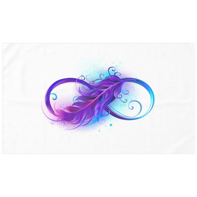 Infinity with Purple Feather Tablecloth (Front (Horizontal))