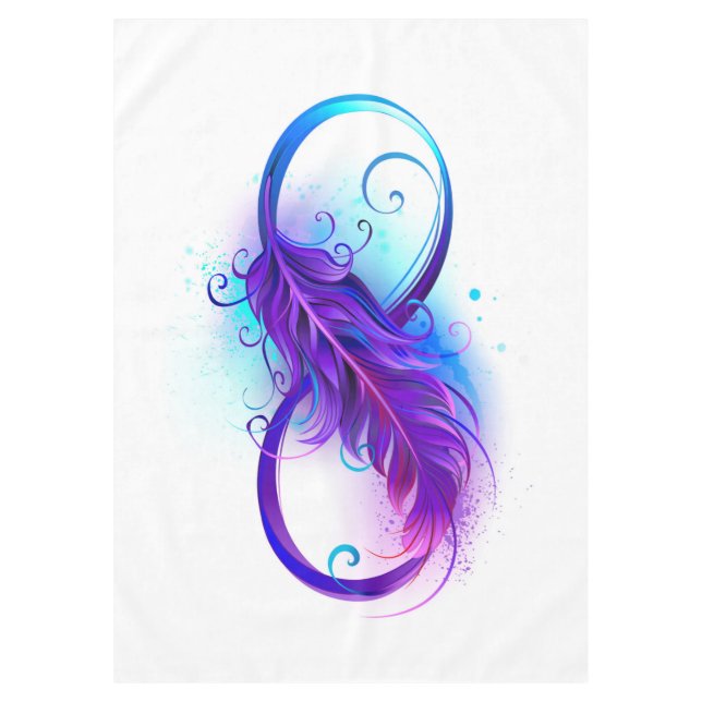 Infinity with Purple Feather Tablecloth (Front)