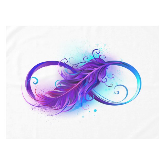 Infinity with Purple Feather Tablecloth (Front (Horizontal))