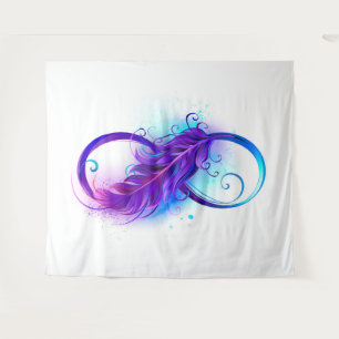Infinity with Purple Feather Tapestry