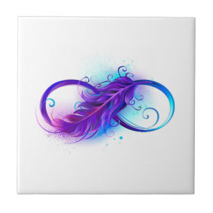 Infinity with Purple Feather Tile