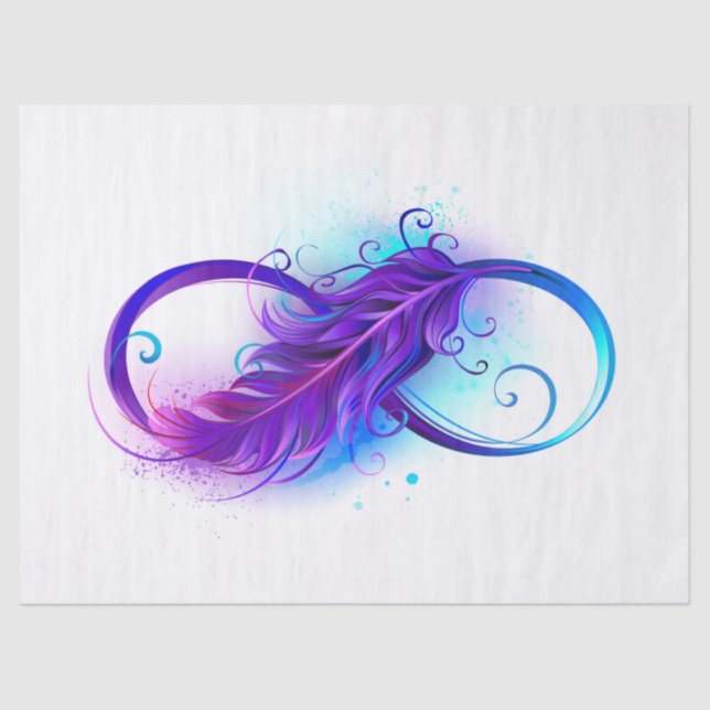 Infinity with Purple Feather Tissue Paper (Front)