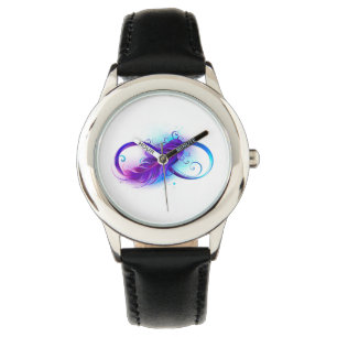 Infinity with Purple Feather Watch