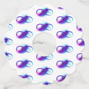 Infinity with Purple Feather Wine Glass Tag