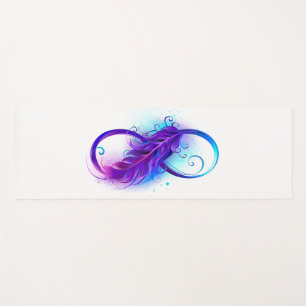 Infinity with Purple Feather Yoga Mat