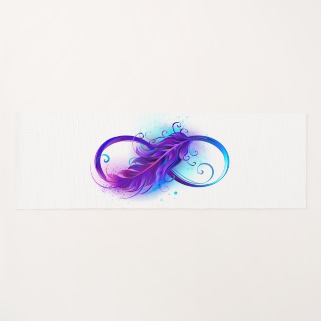 Infinity with Purple Feather Yoga Mat (Front (Horizontal))
