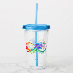 Infinity with Rainbow Jellyfish Acrylic Tumbler
