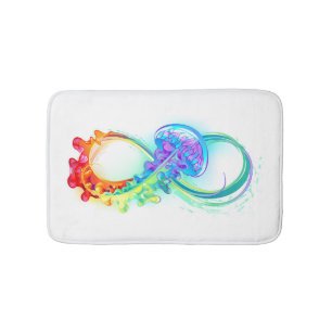 Infinity with Rainbow Jellyfish Bath Mat