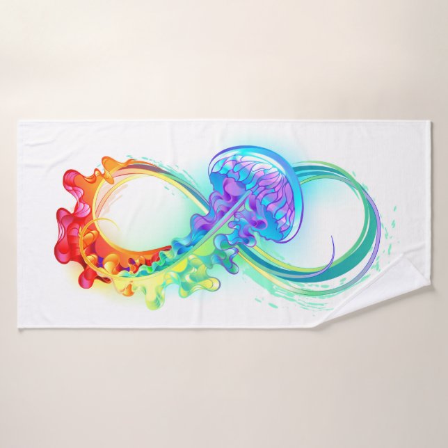 Infinity with Rainbow Jellyfish Bath Towel (Bath Towel)