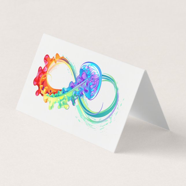 Infinity with Rainbow Jellyfish Business Card (Front)