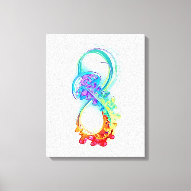 Infinity with Rainbow Jellyfish Canvas Print (Front)