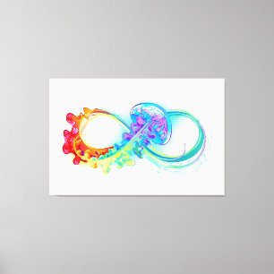Infinity with Rainbow Jellyfish Canvas Print
