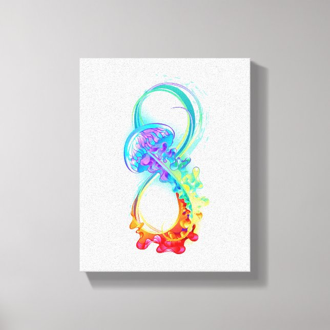 Infinity with Rainbow Jellyfish Canvas Print (Front)
