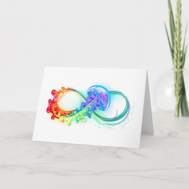 Infinity with Rainbow Jellyfish Card (Front)