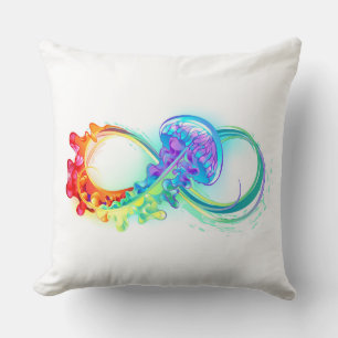 Infinity with Rainbow Jellyfish Cushion