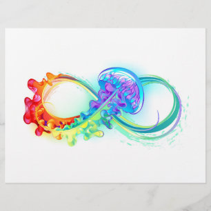 Infinity with Rainbow Jellyfish Custom Letterhead