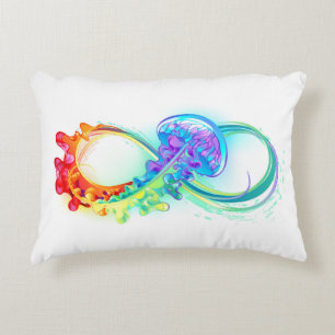 Infinity with Rainbow Jellyfish Decorative Cushion