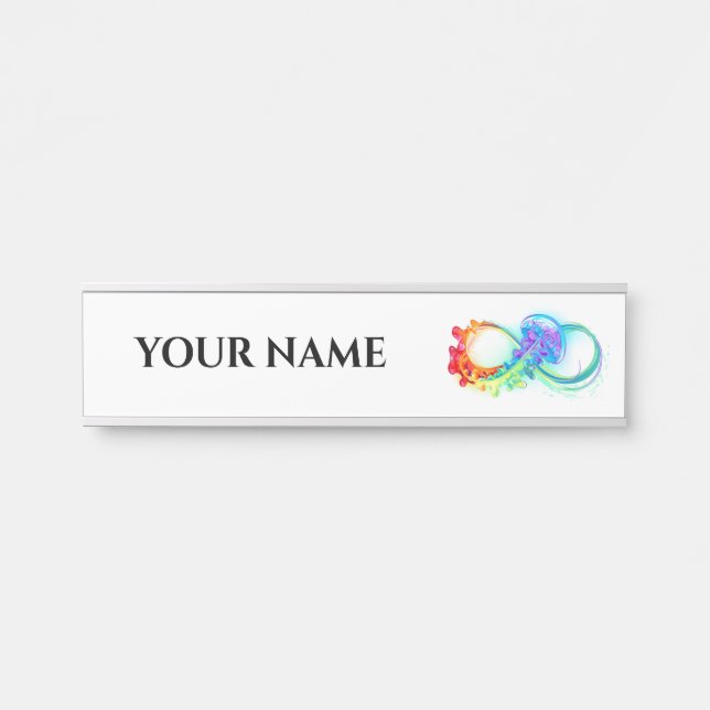 Infinity with Rainbow Jellyfish Door Sign (Front)