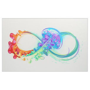 Infinity with Rainbow Jellyfish Fabric