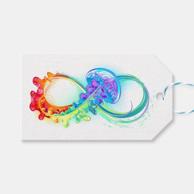 Infinity with Rainbow Jellyfish Gift Tags (Front (Horizontal))