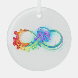 Infinity with Rainbow Jellyfish Glass Tree Decoration