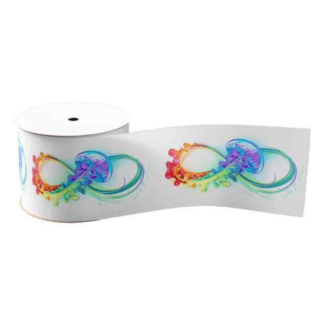 Infinity with Rainbow Jellyfish Grosgrain Ribbon (Spool)