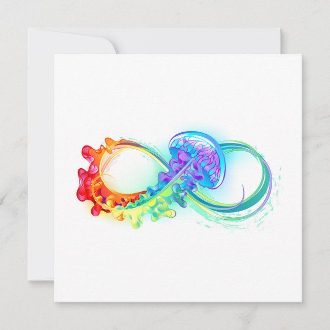 Infinity with Rainbow Jellyfish Holiday Card (Front)