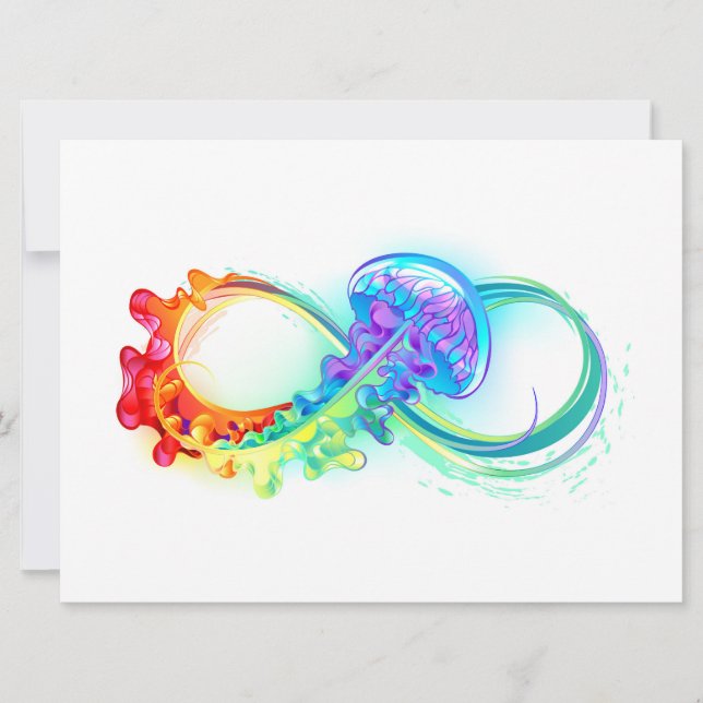 Infinity with Rainbow Jellyfish Holiday Card (Front)