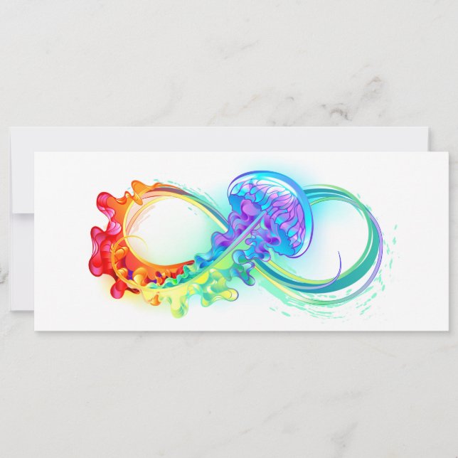 Infinity with Rainbow Jellyfish Invitation (Front)