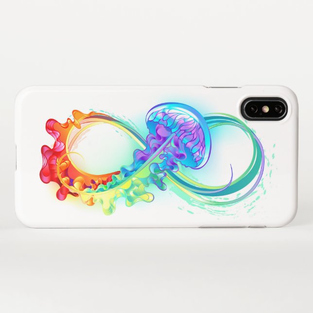 Infinity with Rainbow Jellyfish iPhone Case (Back Horizontal)