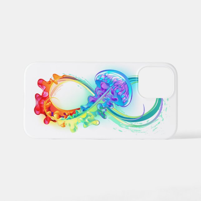 Infinity with Rainbow Jellyfish iPhone Case (Back Horizontal)