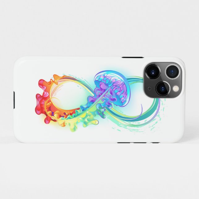 Infinity with Rainbow Jellyfish iPhone Case (Back Horizontal)