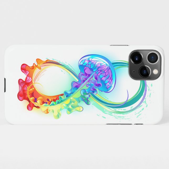 Infinity with Rainbow Jellyfish iPhone Case (Back Horizontal)