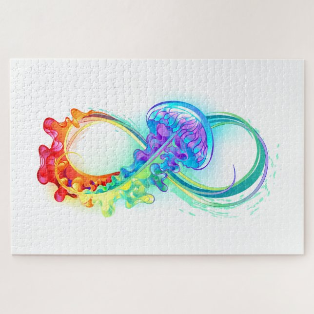 Infinity with Rainbow Jellyfish Jigsaw Puzzle (Horizontal)