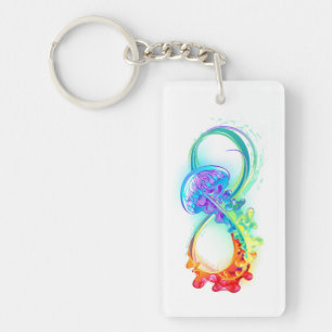 Infinity with Rainbow Jellyfish Key Ring