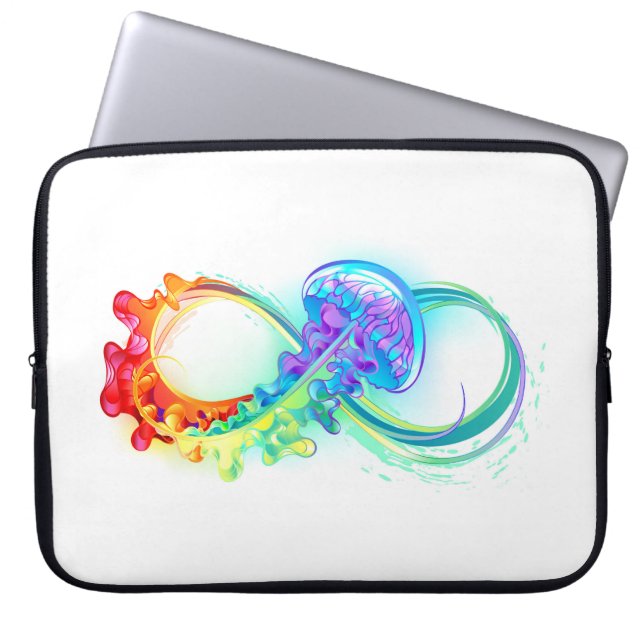 Infinity with Rainbow Jellyfish Laptop Sleeve (Front)