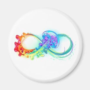 Infinity with Rainbow Jellyfish Magnet