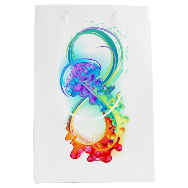 Infinity with Rainbow Jellyfish Medium Gift Bag (Front)