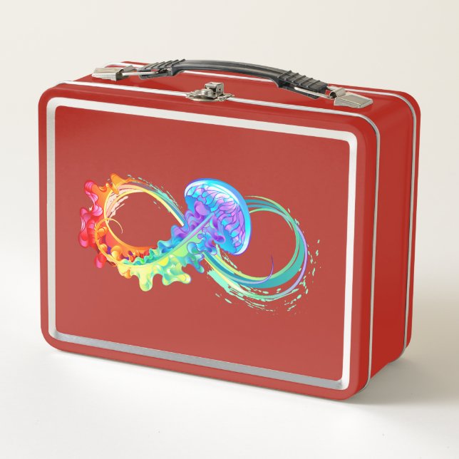 Infinity with Rainbow Jellyfish Metal Lunch Box (Front)