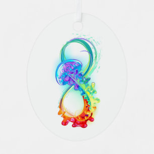 Infinity with Rainbow Jellyfish Metal Tree Decoration