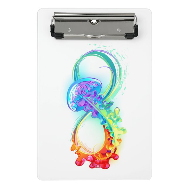 Infinity with Rainbow Jellyfish Mini Clipboard (Front)