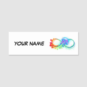 Infinity with Rainbow Jellyfish Name Tag
